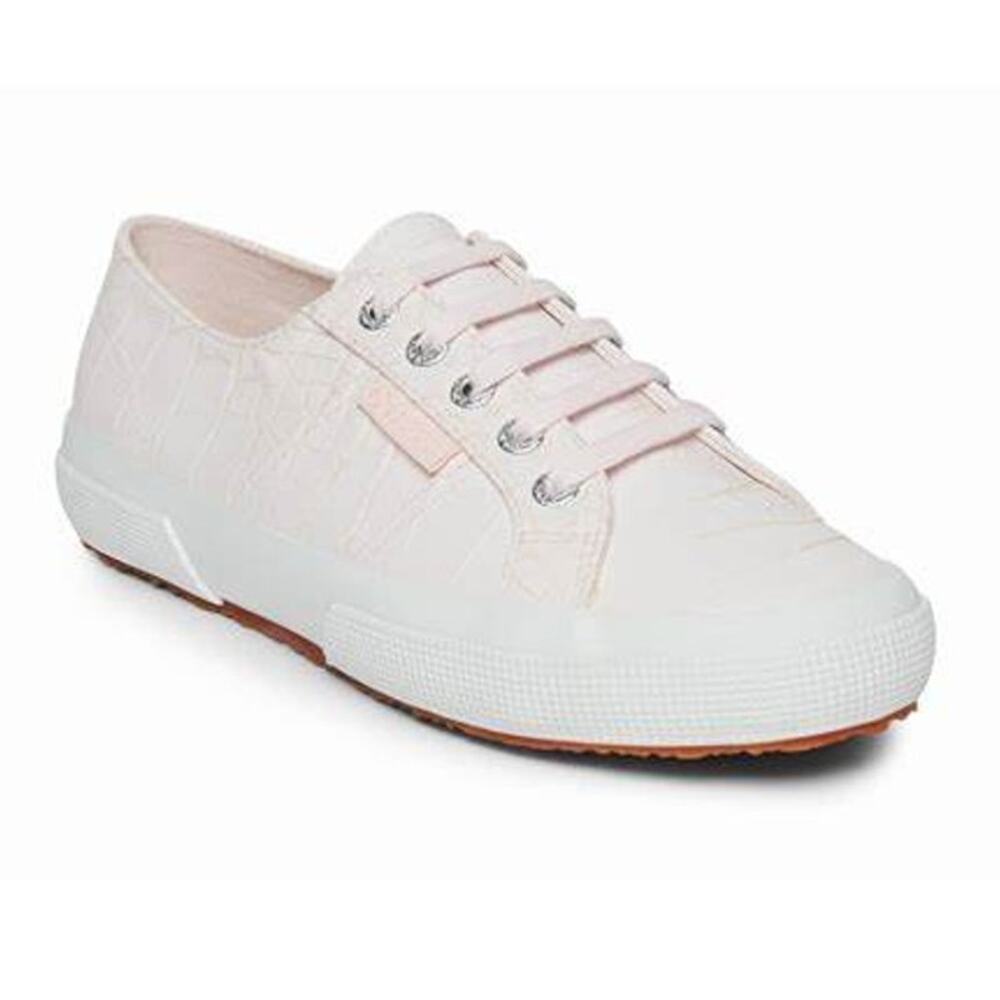 SUPERGA Hint of Pink Faux Crocodile Tennis Shoe Size W10 / M 8.5